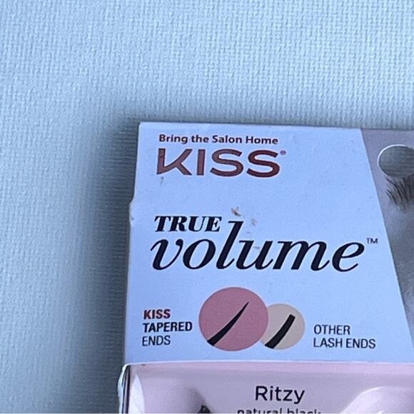 KISS True Volume Ritzy Makeup Beauty 100 % Natural Hair Reusable Strip Lashes - Picture 3 of 8